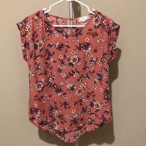 Dusty pink floral blouse